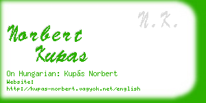 norbert kupas business card